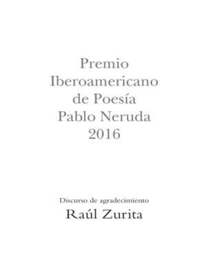cover image of Premio Iberoamericano de Poesía Pablo Neruda 2016